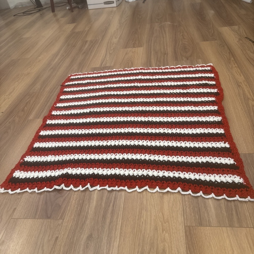afghan blanket Red White Blue Crochet